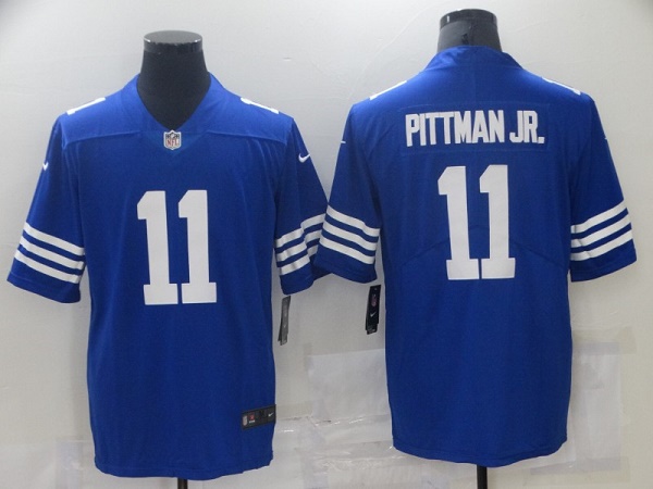 Men's Indianapolis Colts #11 Michael Pittman Jr. Blue Stitched Jersey(Check Description If You Want Women Or Youth Size)